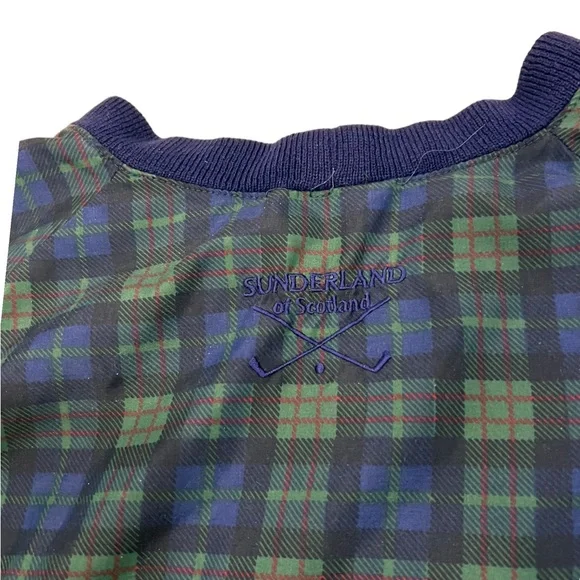 Sunderland Scotland Men Large Plaid Pullover Golf Windbreaker Jacket - Picture 3 of 10